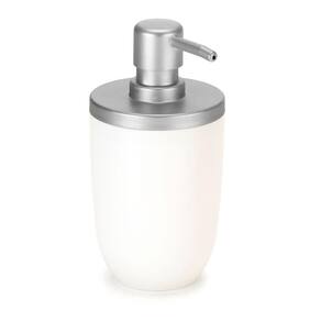 Porta Sabonete Líquido 500ml Branco e cromado Fosco Arthi