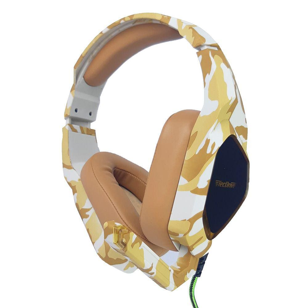 FONE HEADSET GAMER CAMUFLADO C/ MICROFONE E LED BRANCO USB