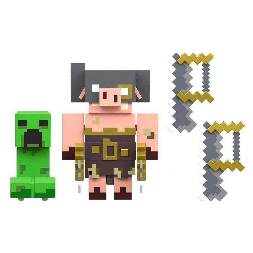 Minecraft Legends Fidget Porco-Tatu vs Esqueleto