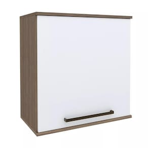 Armário Aéreo para Cozinha 1 Porta Evolution Plus Batrol Móveis Tannat/Branco