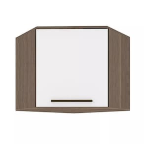 Armário Aéreo para Cozinha 1 Porta 90° Evolution Plus Batrol Móveis Tannat/Branco