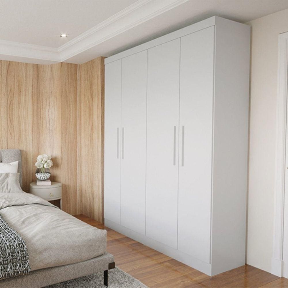 Guarda Roupa Casal 4 Portas 2 Gavetas Supreme Batrol Móveis Branco