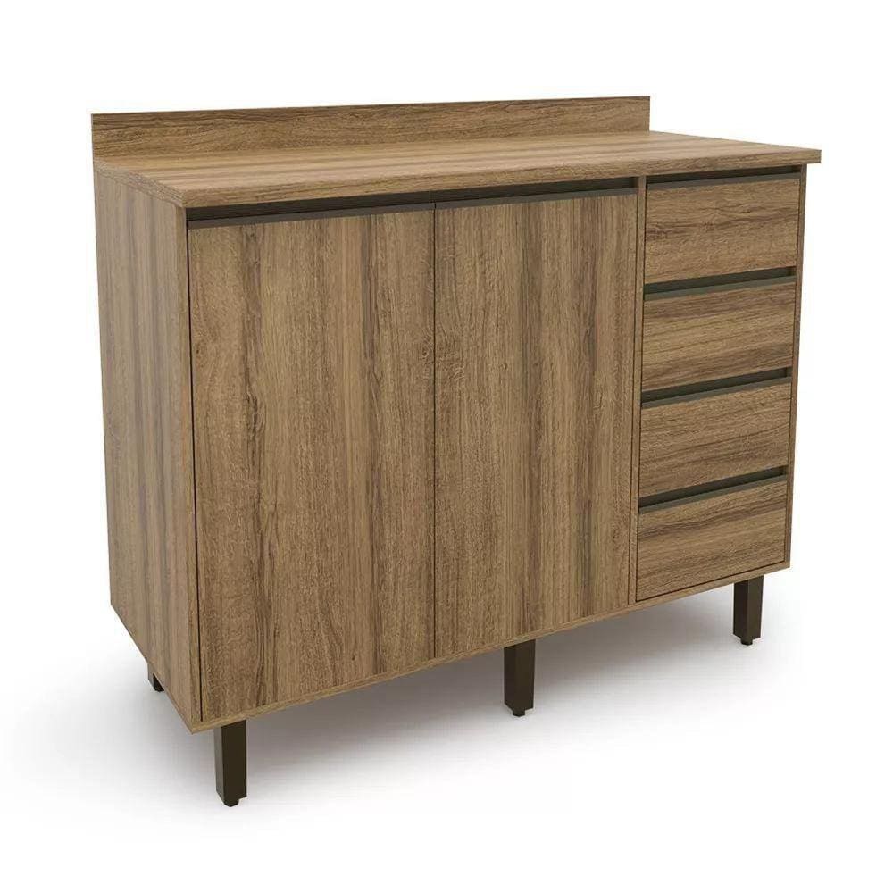 Armário para Cozinha 2 Portas 4 Gavetas Confort Batrol Móveis Cinamomo