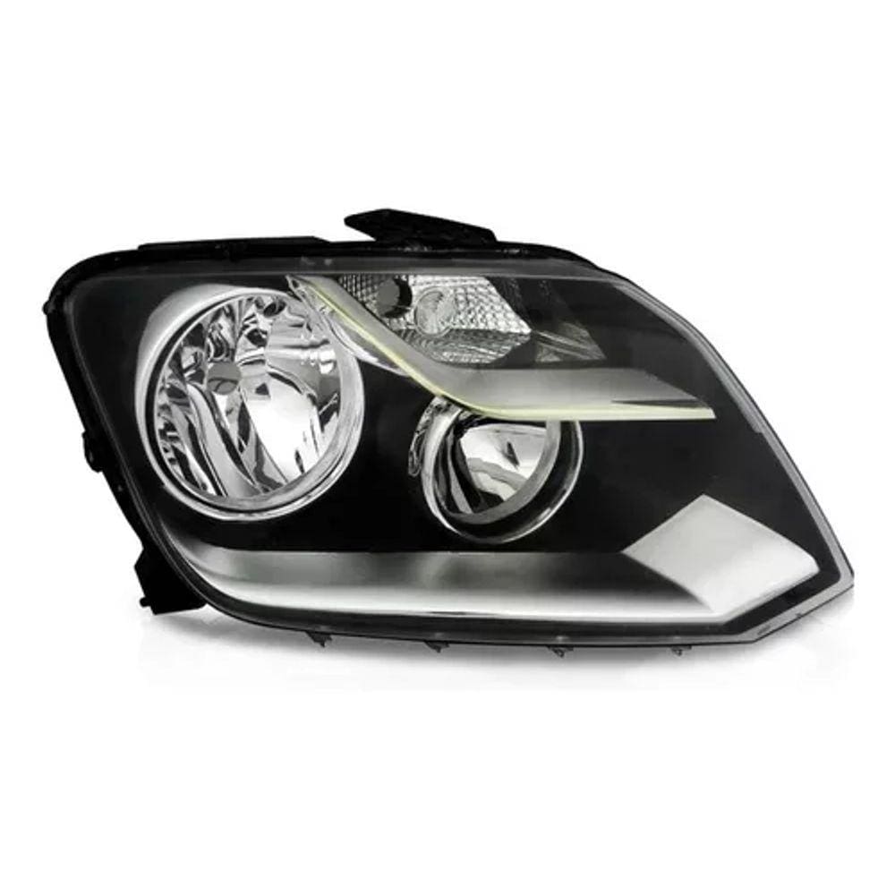 Par Farol Máscara Negra Amarok 2011 2012 2013 2014 2015 2016 Foco Duplo Comfortline , Trendline , Highline , Cd