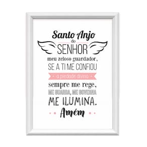 Quadro Decorativo Santo Anjo do Senhor Rosa 34x44cm