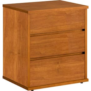Mesa de Cabeceira 3 gavetas telescópicas MDF - Grécia-Nature - Bianchi Móveis