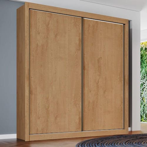 imagem-Guarda Roupa Solteiro 2 Portas 4 Gavetas - Zurique-Amêndoa - Móveis Europa - Bronze