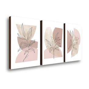 Kit 3 Quadros Decorativos Folhagem Tons Terrosos 40X60Cm