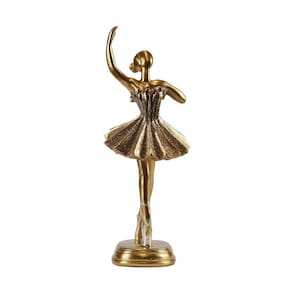 Figura Decorativa De Resina Bravadecor Bailarina Doré