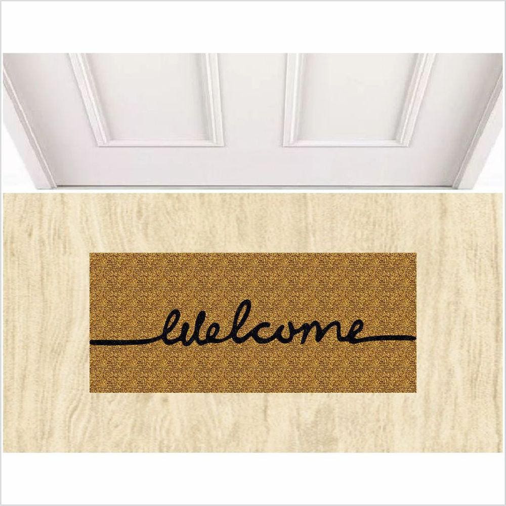 Tapete Welcome 70X30cm Medida Porta Ouro