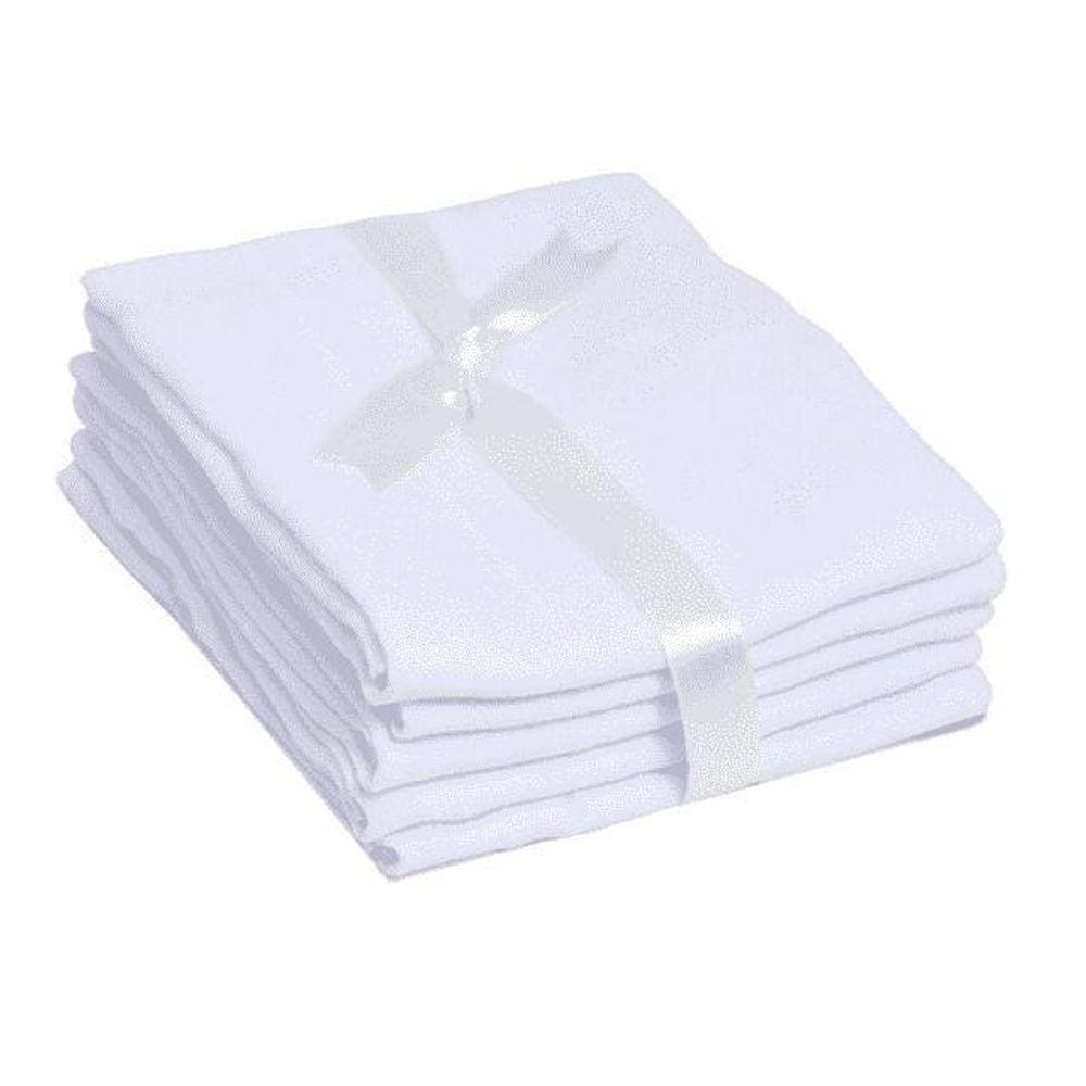 Kit 5 Fralda Super Luxo Mami Com Bainha Branca 70 X 70Cm