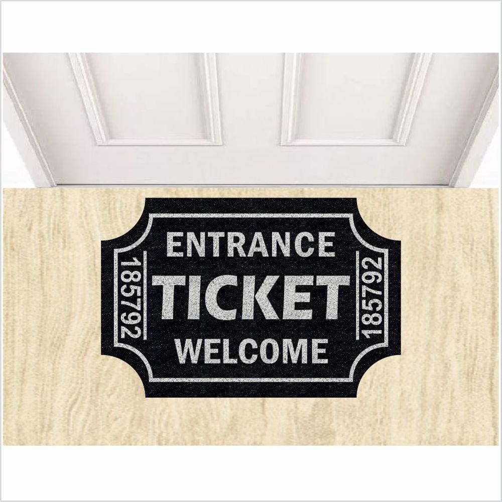 Tapete Capacho Ticket Formato Fundo Preto