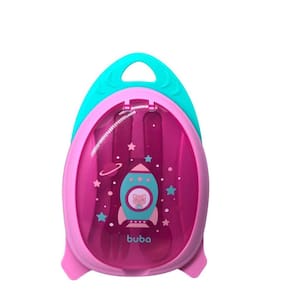 Kit Refeição com Talher Tampa e Divisória Rosa Buba Baby