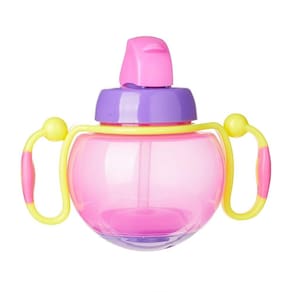 Copo treinamento rosa e lilás 260ml anti vazamento Ibimboo