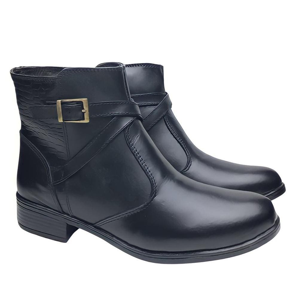 Bota Cano Baixo Couro