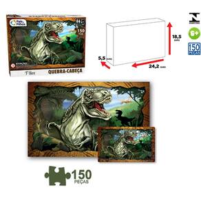 Kit 2 Jogos Quebra Cabeça Dinossauro Infantil C/ 30 Peças