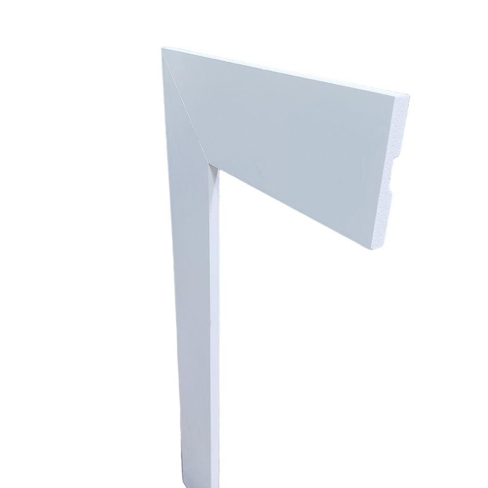 Kit com 15 Barras de Moldura/Rodapé de Poliestireno Liso - Branco - 7cm de altura (7x1x240cm)