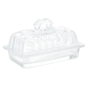Manteigueira De Cristal Ecologico Com Tampa Imperial 17,5Cm X 10,5Cm X 10Cm