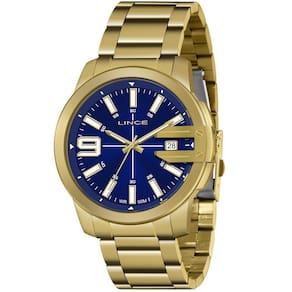 Relógio LINCE masculino analógico azul dourado MRG4708L D2KX