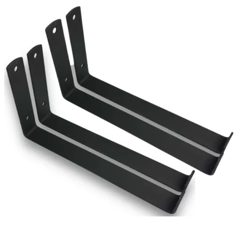Mão Francesa Preto Suporte Para Prateleira Invertido 20cm 04 unidades
