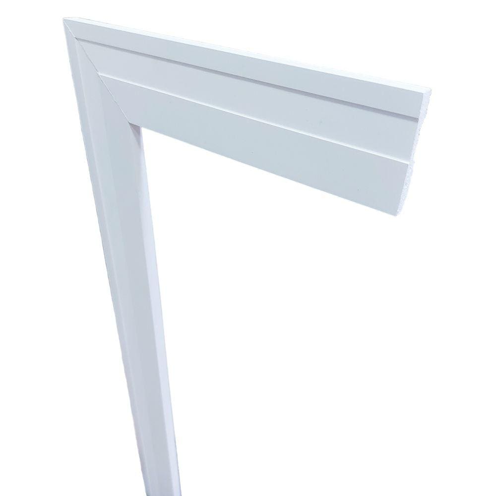 Kit com 15 Barras de Moldura/Rodapé de Poliestireno Frisado - Branco - 5cm de altura (5x1x240cm)