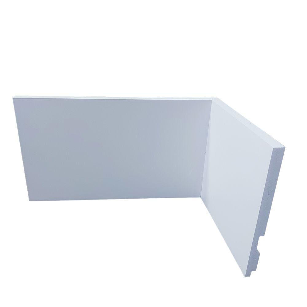 Kit com 15 Barras de Rodapé de Poliestireno Liso - Branco - 12cm de altura (12x1x240cm)