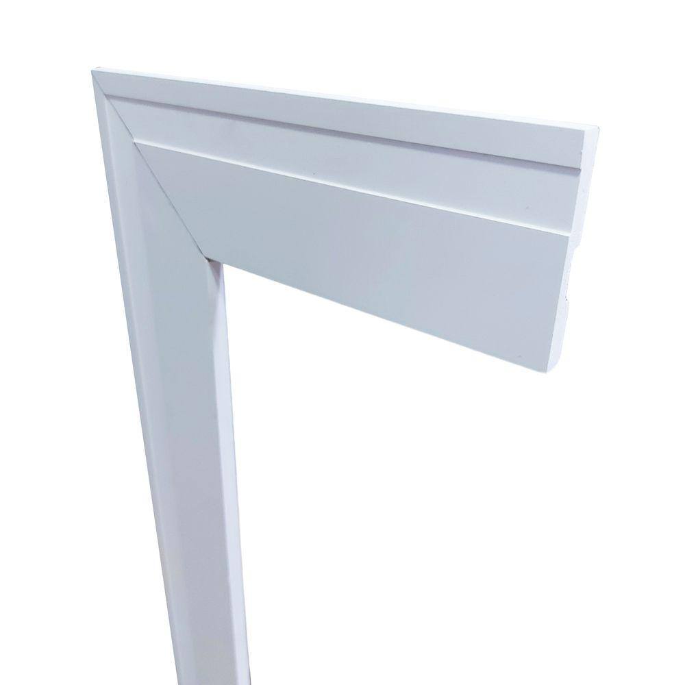 Kit com 15 Barras de Moldura/Rodapé de Poliestireno Frisado - Branco - 7cm de altura (7x1x240cm)