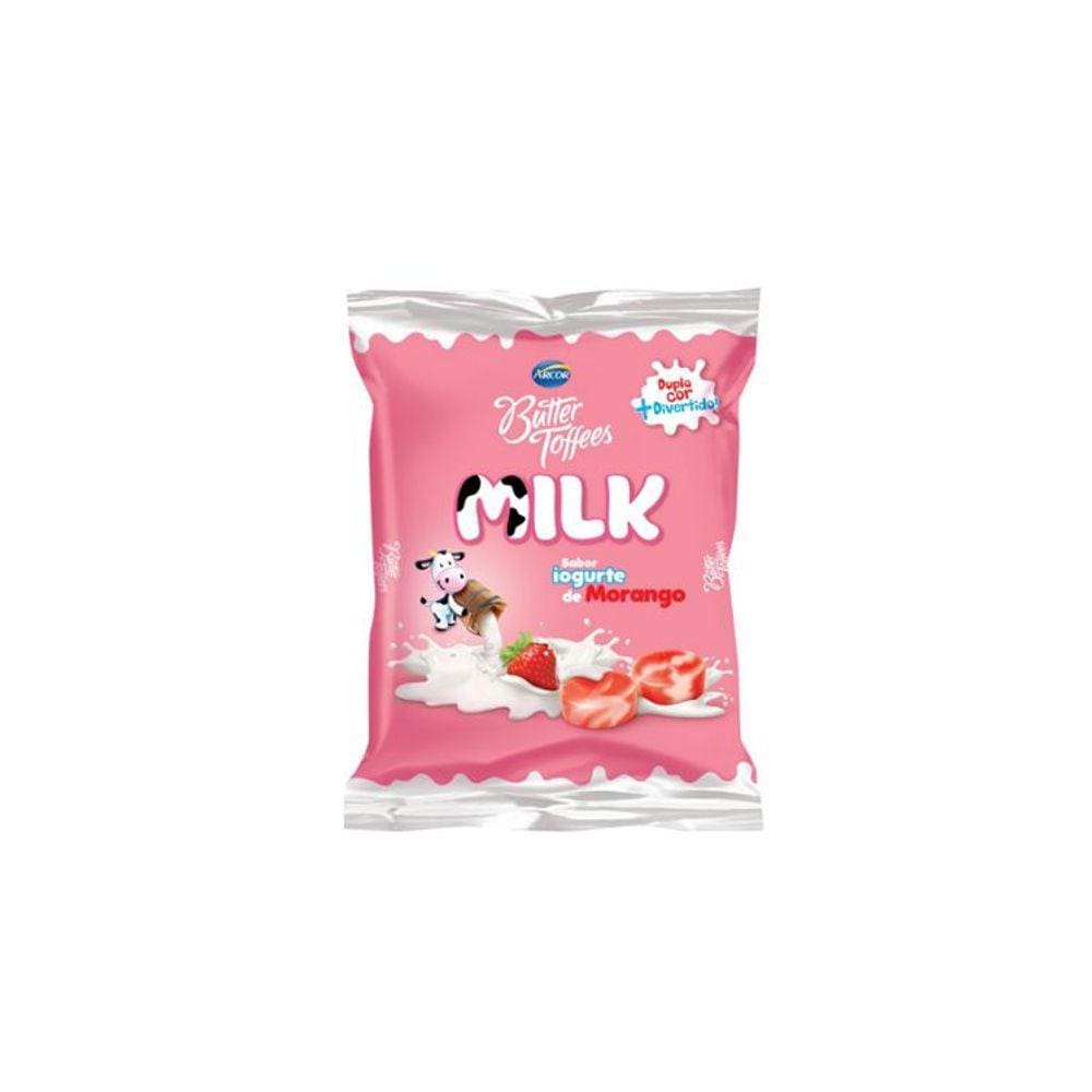 Arcor Bala Butter Toffees Milk Sabor Iogurte de Morango