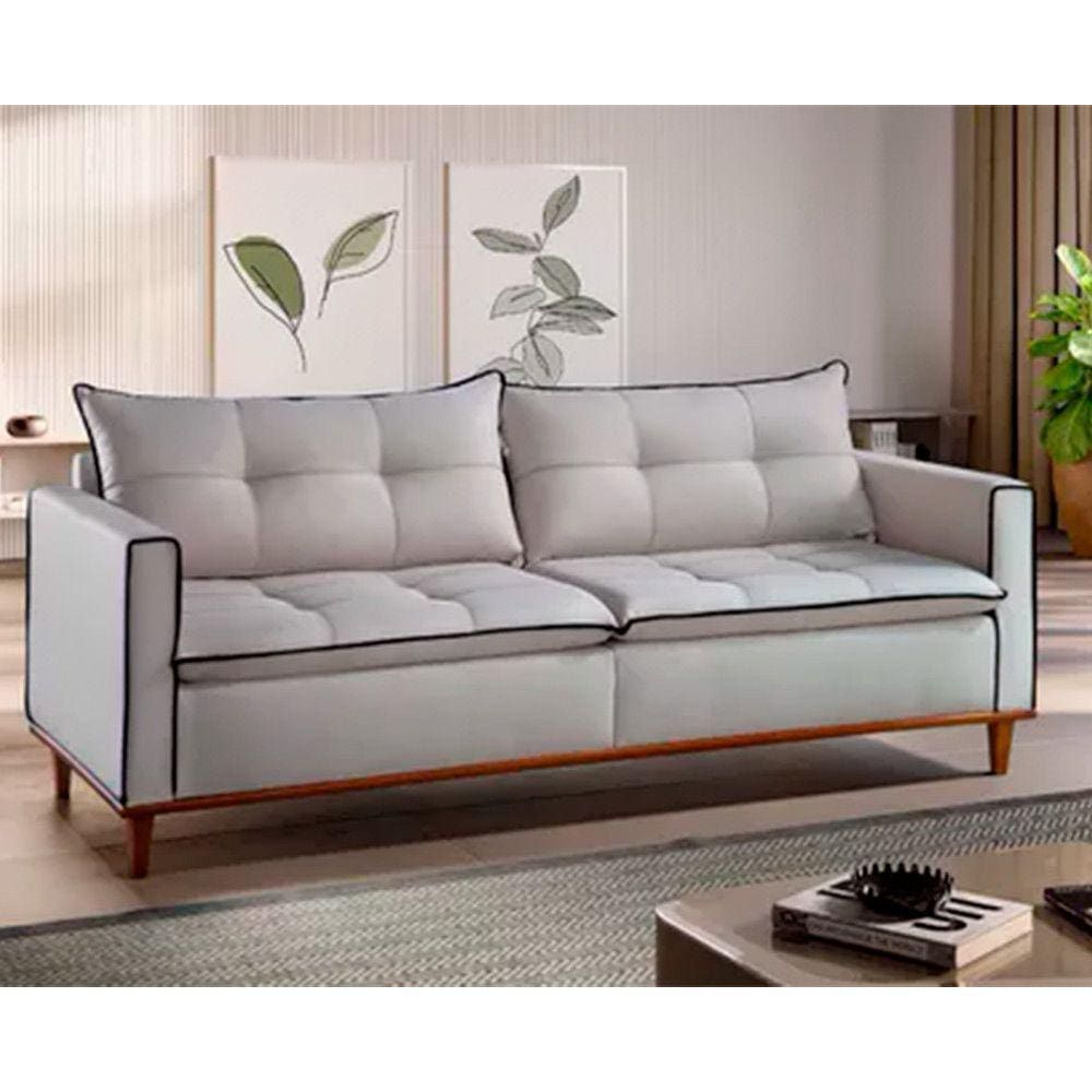 Sofá Living Luxo Adhara Fixo Borda Viva 2,00 M Zara