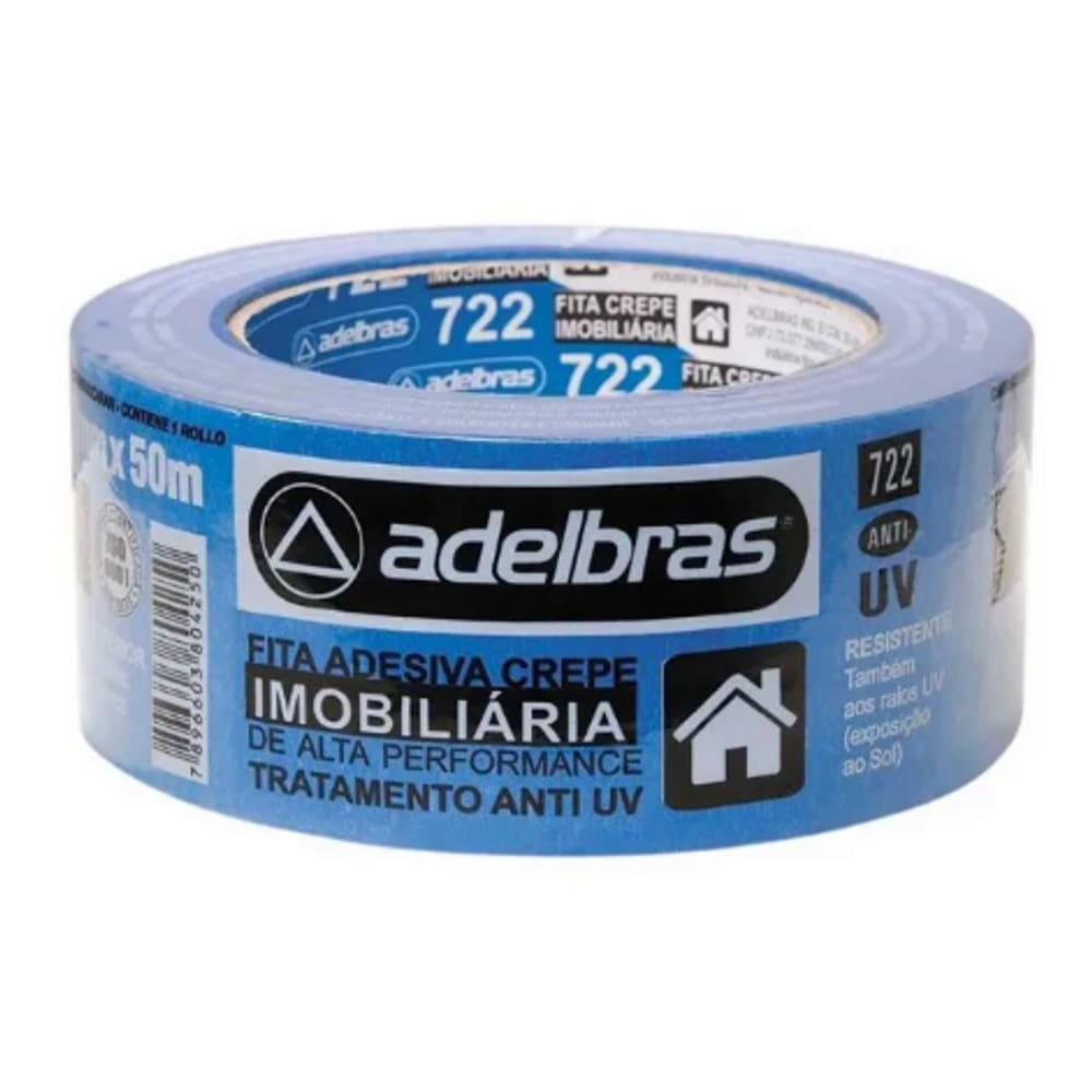 Fita Crepe Azul 722 Imobiliaria Adelbras 48mmx50m
