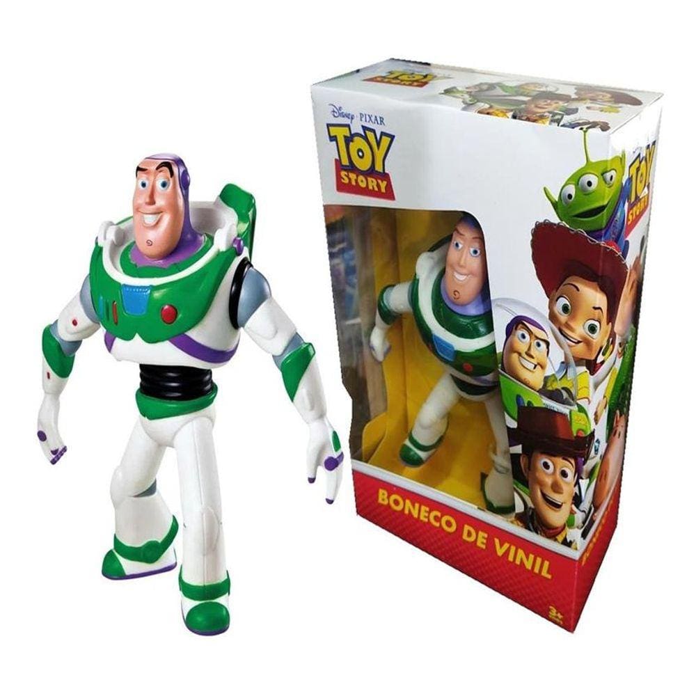 Boneco De Vinil Toy Story Buzz Lightyear Disney 18cm Líder