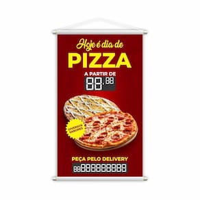 Banner Dia de Pizza Delivery Sabores Preço Fone Grande