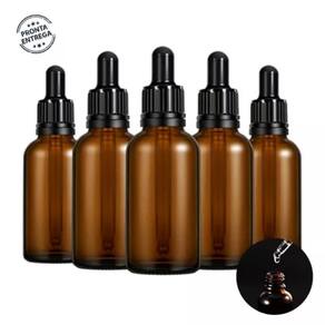 Kit 5 Frascos marrom conta gotas 30ml recipiente para de cosméticos Perfumes
