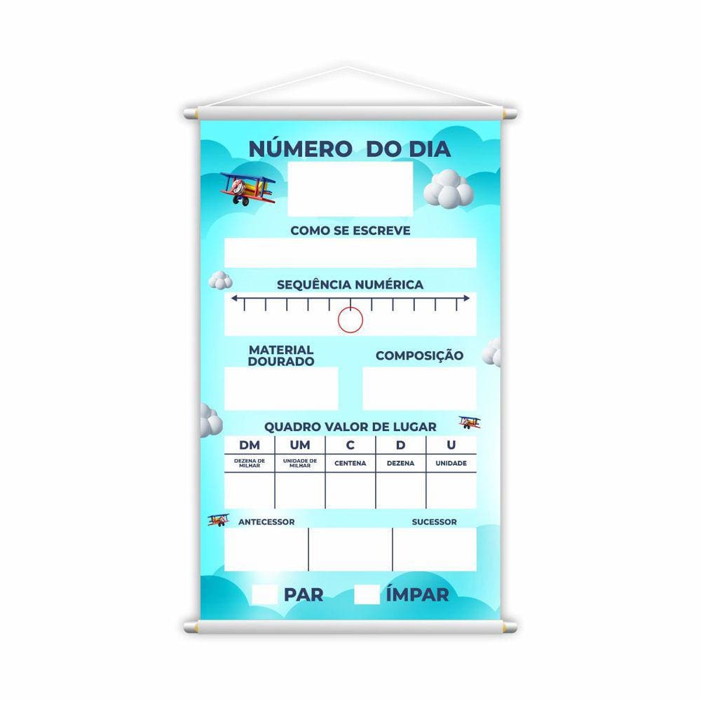 Banner Número do Dia Matemática Pedagógico Escolar Grande