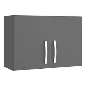 Armário Aereo de Cozinha 80cm 2 Portas Cor Cinza - AJL