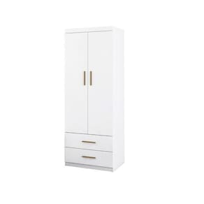Guarda Roupa Infantil Chiara 2 Portas 2 Gavetas Cor Branco Brilho - Phoenix Baby