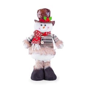 Boneco De Natal Decorativo Em Poliéster Com Ajuste De Altura 42cm Boneco De Neve