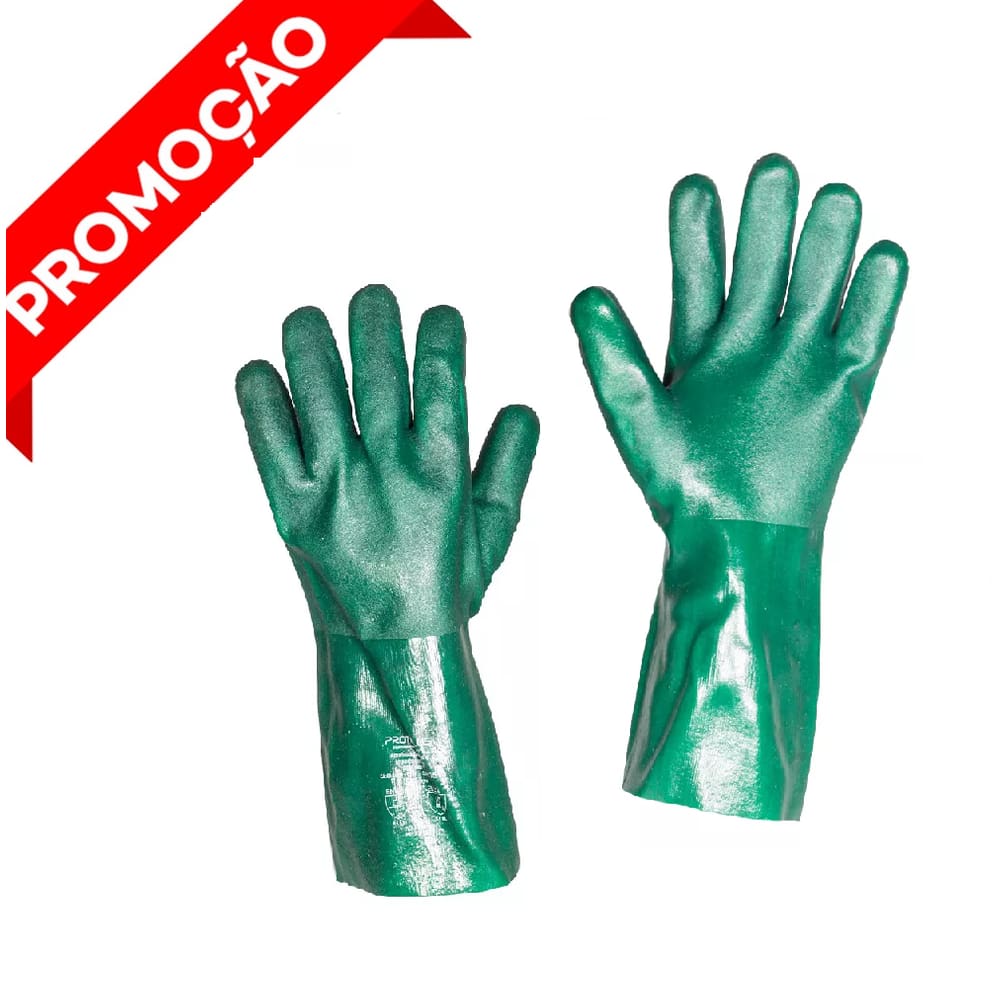Luva de Malha de Algodão com Banho em PVC Faxina