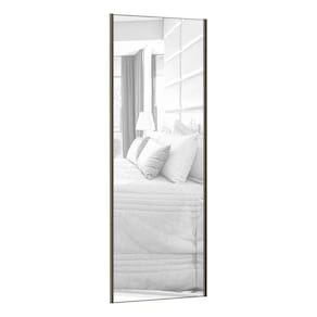 Porta de Correr Individual 80cm com Espelho, Puxador Inox e Kit Ferragem Prime Luciane