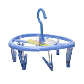 Mini Varal Roupas com 8 Prendedores 23cm Azul - Quanhe