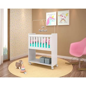 Mini Berço Moisés Sonequinha Fiorello Cor Branco Brilho