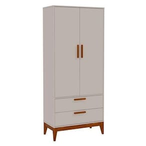 Guarda Roupa Infantil 2 Portas e 2 Gavetas Nature 100% MDF Cor Cinza Eco Wood - Matic Móveis