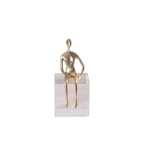 Peça Decorativa de Metal e Cristal Dourado 15cm RKP0006 BTC