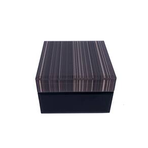 Caixa Decorativa Porta-Objetos de Vidro e Madeira Preto 12cm AI0061 BTC