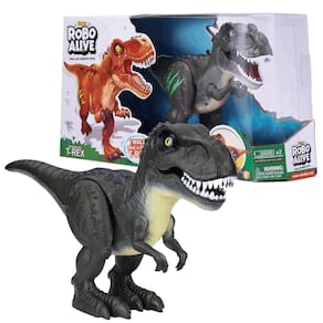 Boneco Robo Alive Zuru T-rex Anda E Rugi Cinza Candide 1113
