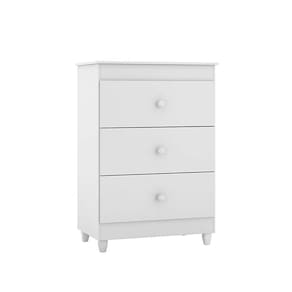 Cômoda Infantil Ternura 3 Gavetas Flex para Quarto de Bebê Cor Branco ou Branco com Rosa - Peternella Móveis