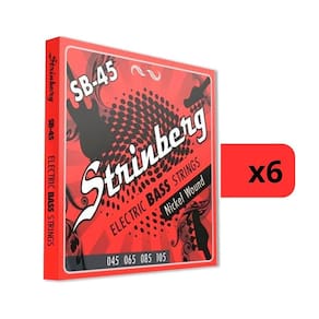 Kit 6 Encordoamento Strinberg Para Contra Baixo SB45 - 4 Cordas