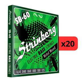 Kit 20 Encordoamento Strinberg Para Contra Baixo SB60 - 6 Cordas