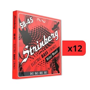 Kit 12 Encordoamento Strinberg Para Contra Baixo SB45 - 4 Cordas