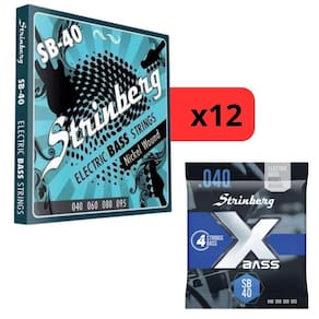 Kit 12 Encordoamento Strinberg Para Contra Baixo SB40 - 4 Cordas